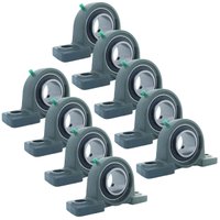 Kit 9 Mancal Pedestal + Rolamento Ucp204 Ucp 204 Eixo 20mm