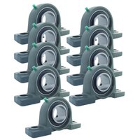 Kit 9 Mancal Pedestal + Rolamento Ucp205 Ucp 205 Eixo 25mm