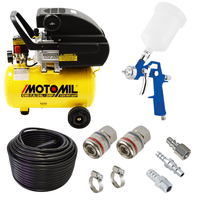 Kit Pintura Compressor Motomil Pistola Mangueira Conectores