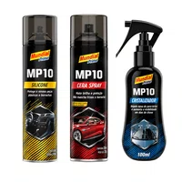 Kit Estética Automotiva Cera + Silicone + Cristalizador Água