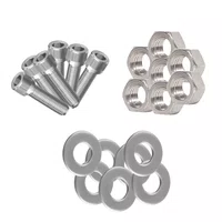 Kit Inox Parafuso Allen M5 X 20 C/ Porca e Arruela 10 Und Cd