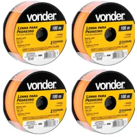 Linha Nylon P/ Pedreiro 0,8 X 100 Metros Laranja Vonder 4 UN