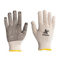 Luva de Algodão Tricotada Pigmentada Branca Kalipso 12 Pares