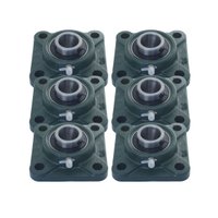 Mancal Quadrado + Rolamento Ucf208 Eixo 40mm 6 Unidade