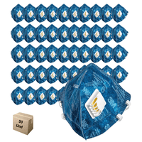 Mascara Respirador 3M 9822 PFF2 Com Valvula Dobravel 50 Und