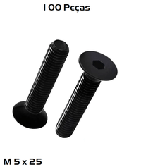 Parafuso Allen M 5 x 25 Cabeça Chata 100 Unidade