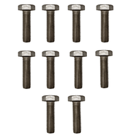 Parafuso Sextavado M8 x 60 Inox MA 1.25 Rosca Inteira 10 Und