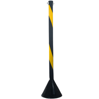 Pedestal Plastico Zebrado 90cm Preto e Amarelo para Corrente