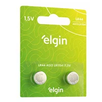 Pilha Botão Alcalina Lr44 1,5v Par Elgin