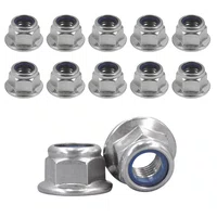 Kit 10 Porca Travante Flangeada M10 Rosca Grossa Classe 8