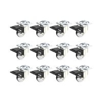 Rodinha Giratoria Silicone 35mm Trava Placa 12 Und