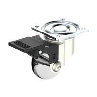 Rodinha Giratoria Silicone 35mm Trava Placa para Moveis Hdt