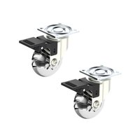 Rodinha Giratoria Silicone 50mm Trava Placa 2 Und