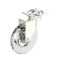 Rodizio Giratorio Silicone 100mm Placa para Moveis Hdt