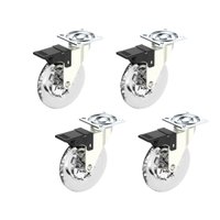 Rodizio Giratorio Silicone 100mm Trava Placa 4 Und