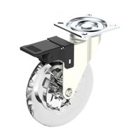 Rodizio Giratorio Silicone 100mm Trava Placa para Moveis Hdt