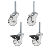 Rodizio Giratorio Silicone 50mm Com e Sem Trava 4 Unidade