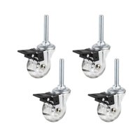 Rodizio Giratorio Silicone 50mm Trava e Pino 4 Unidade