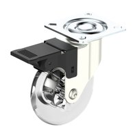 Rodizio Giratorio Silicone 75mm Trava Placa para Moveis Hdt