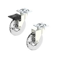 Rodizio Silicone Giratório Roda 100mm 1c/ + 1s/ Trava 2 Und