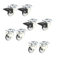 Rodizio Silicone Giratório Roda 35mm 4 c/ + 4 s/ Trava 8 Und