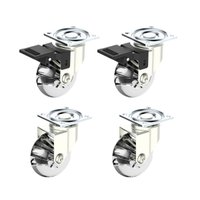 Rodizio Silicone Giratório Roda 50mm 2 c/ + 2 s/ Trava 4 Und