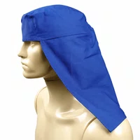 Touca Soldador Brim Azul Proteção Respingo Solda Cabeça Nuca