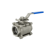 Válvula Esfera Tripartida Inox 304 Rosca Femea 1.1/4 Pol Npt