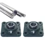 2 Mancal Quadrado + Rolamento Ucf205 + Eixo 25 x 1000mm
