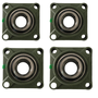 4 Mancal Quadrado + Rolamento Ucf204 + 2 Eixos 20 X 500mm