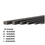 8 Chaveta 500mm 2= 4x4 2= 5x5 2= 6x6 1= 8x8 1= 10x10
