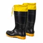 Bota Pvc Cano Longo Forrada Preta Amarela Chuva Lama