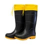 Bota Pvc Cano Longo Forrada Preta Amarela Chuva Lama