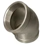 Cotovelo 45 Inox Rosca Femea 1.1/2 Polegada Conexão Npt 5Un