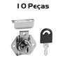 Fechadura p/ Gaveta c/ Batente 17x31mm Niquelado 10 Unidade