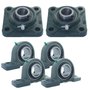 Kit 2 Mancal F204 + 4 Mancal P204 + 6 Rolamento UC204