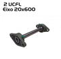 Kit 2 mancal UCFL com rolamento + Eixo 20x600