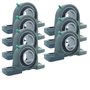 Kit 7 Mancal Pedestal + Rolamento Ucp205 Ucp 205 Eixo 25mm