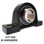 Kit 8 Mancal Pedestal com Rolamento Ucp206 Ucp 206 Eixo 30mm