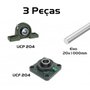 Kit Mancal Ucp204 + Ucf204 Com Rolamentos + Eixo 20 x 1000mm