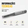 Macho Maquina M5 X 0,8 Ponta Helicoidal Haste Passante