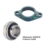 Mancal Flange com Rolamento UC205-16 Eixo 25,40mm Kit 2 Und