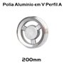 Polia Aluminio 200mm 2 Canais Perfil a 200a2