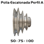 Polia Escalonada Aluminio 3 Canais Perfil a 50 - 75 - 100