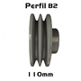 Polia Ferro Fundido 110mm C/ 2 Canais Perfil B 110b2