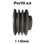 Polia Ferro Fundido 110mm C/ 3 Canais Perfil a 110a3