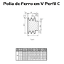 Polia Ferro Fundido 130mm C/ 1 Canal Perfil C 130c1