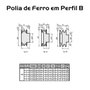 Polia Ferro Fundido 130mm C/ 2 Canais Perfil B 130b2