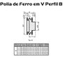Polia Ferro Fundido 150mm C/ 3 Canais Perfil B 150b3