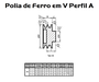 Polia Ferro Fundido 160mm C/ 1 Canal Perfil a 160a1